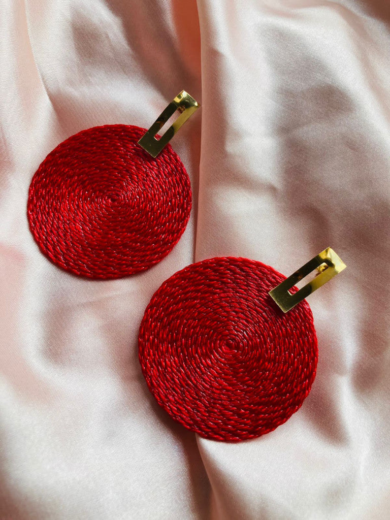 Aretes de terlenca rojos