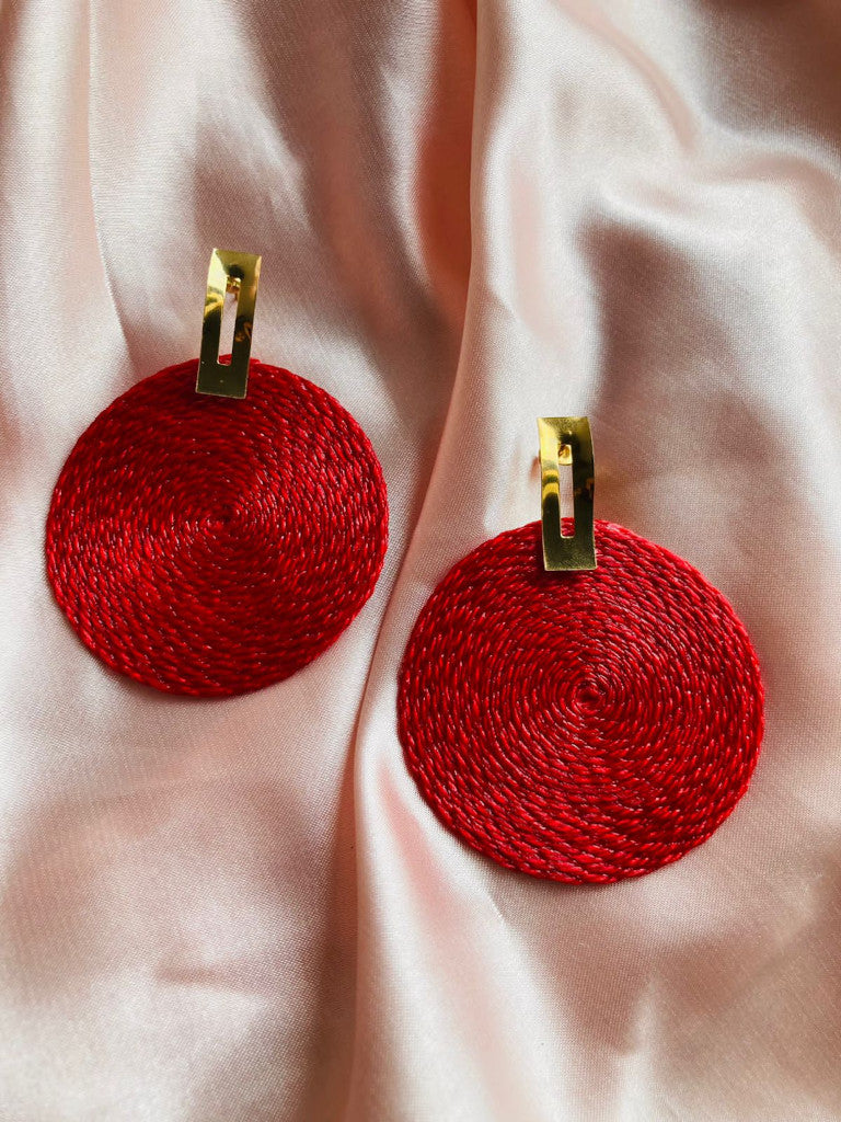 Aretes de terlenca rojos