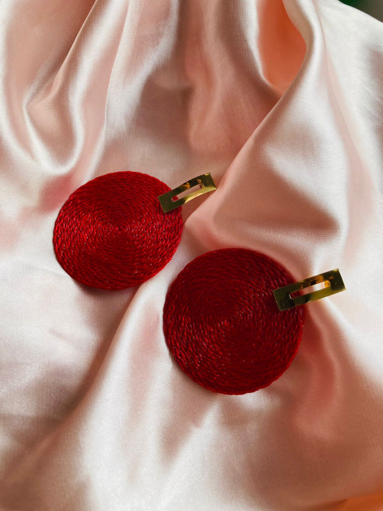 Aretes de terlenca rojos