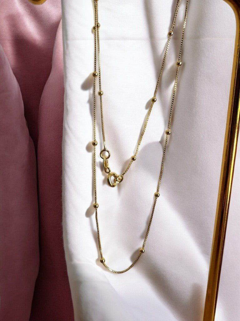 Cadena veneciana balin en oro laminado 18k