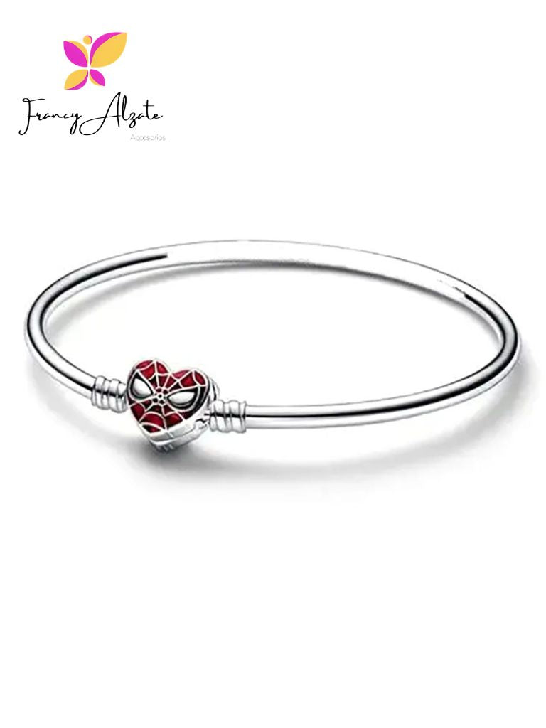 Pulsera estilo pandora con broche de Spiderman