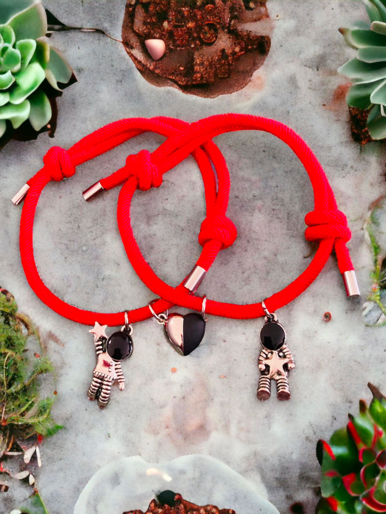 Set de pulseras astronautas rojas