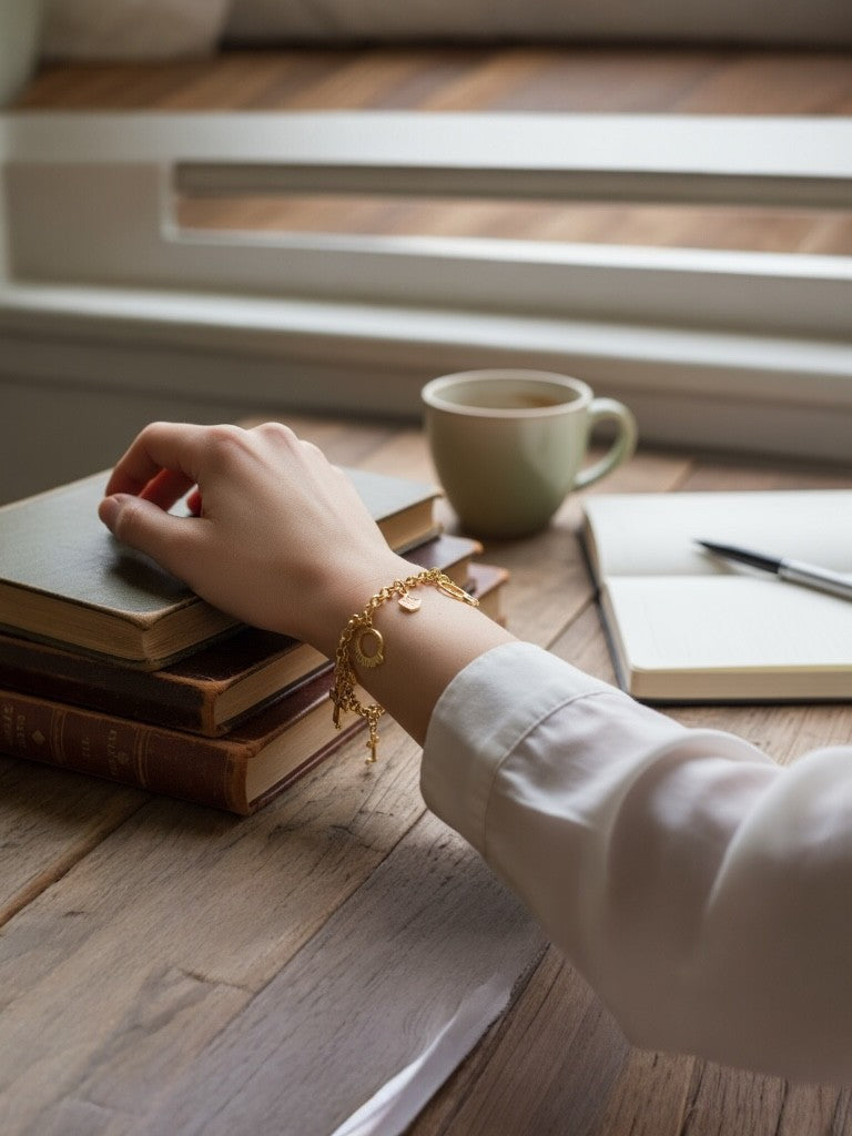 Pulsera dijes dorada