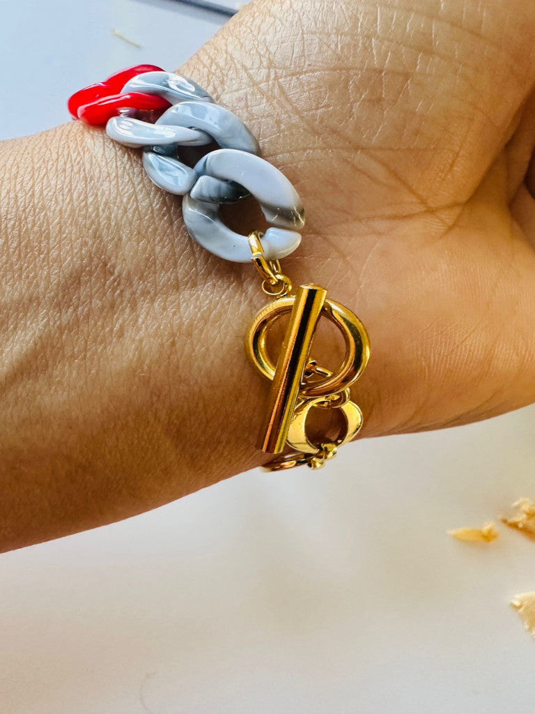 Pulsera eslabones dije Virgen de Guadalupe