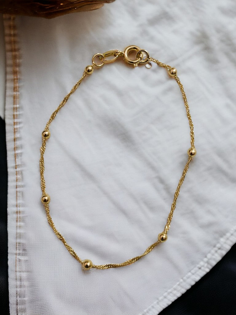 Pulsera Singapur en oro laminado 18k