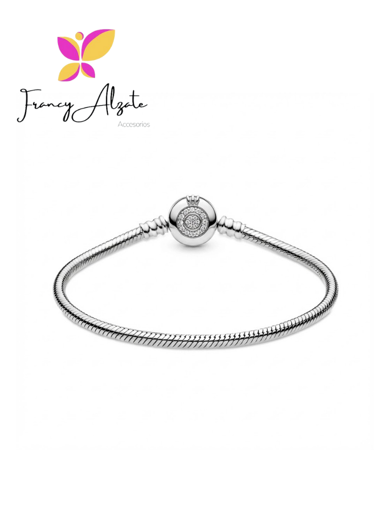 Pulsera estilo pandora hueso de serpiente broche corona