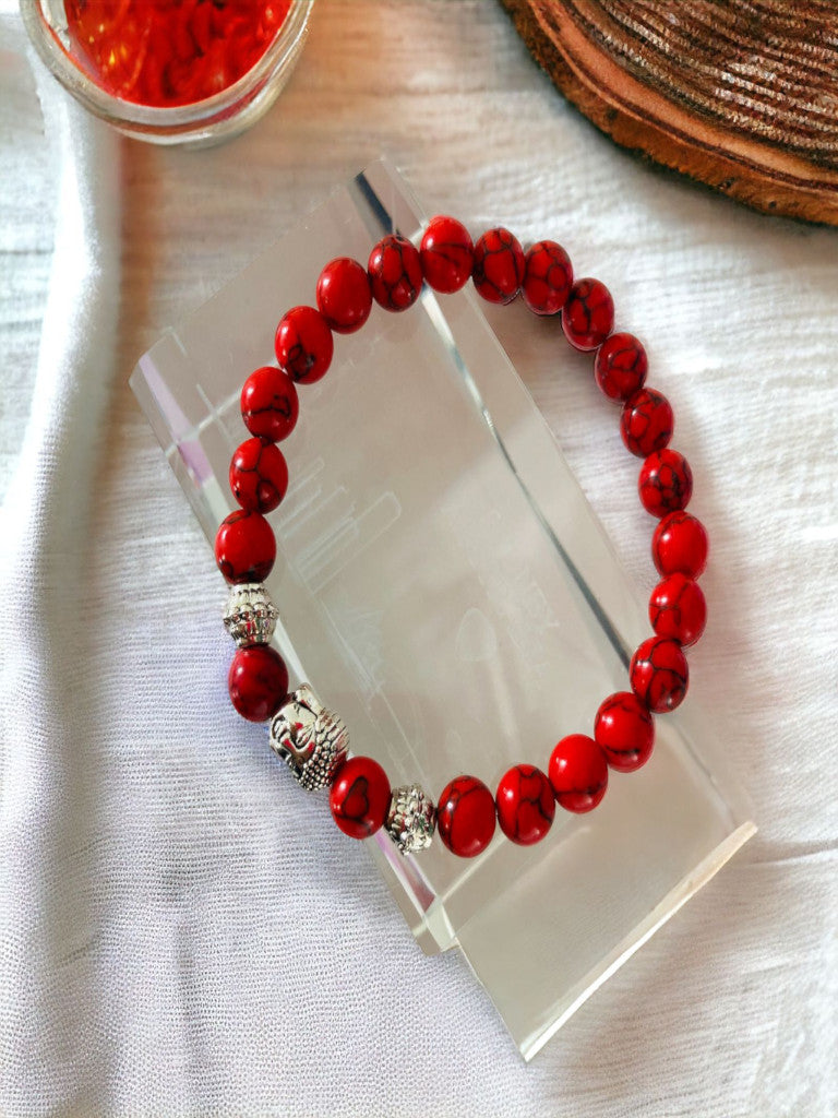 Pulsera de piedras naturales con dije buda