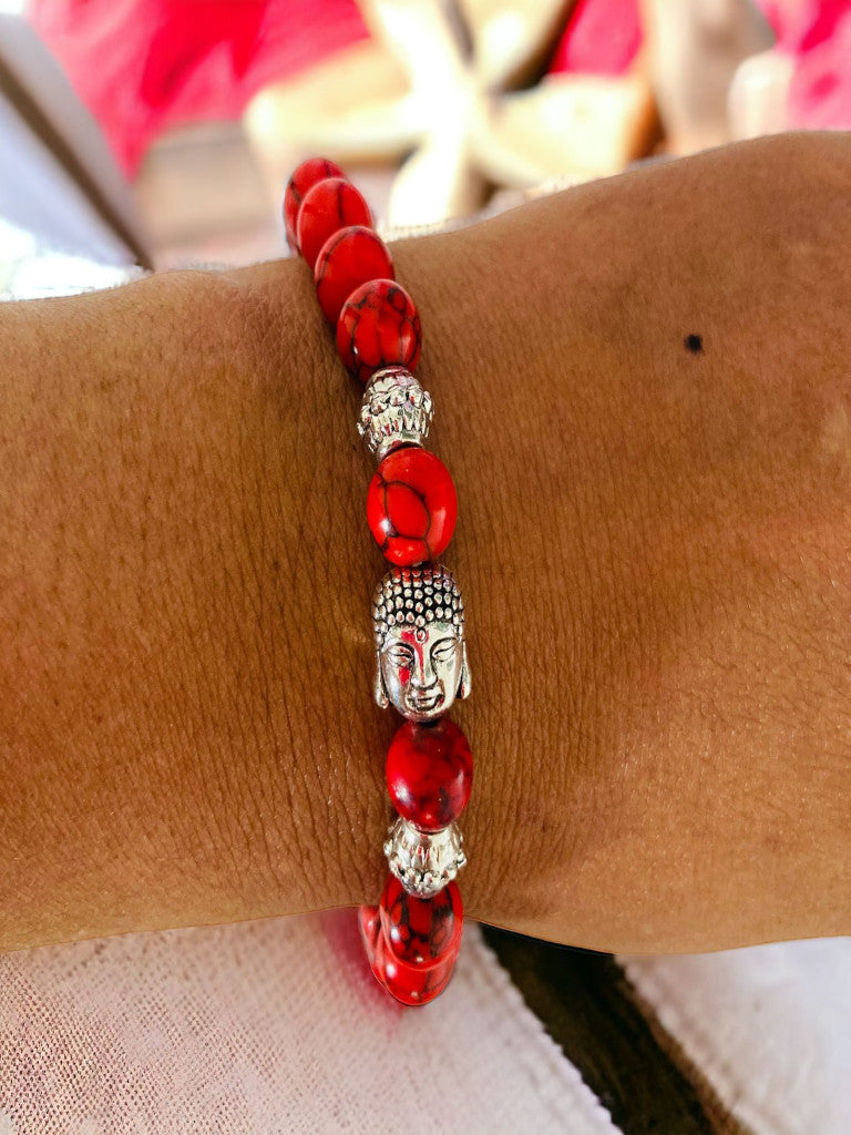 Pulsera de piedras naturales con dije buda