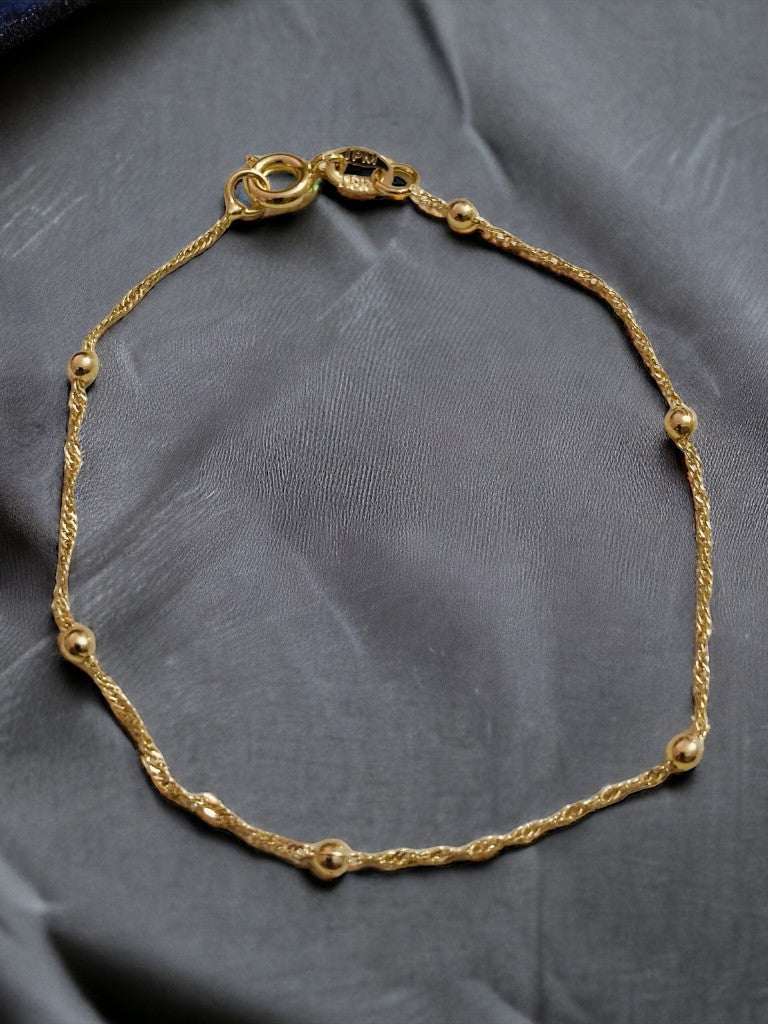 Pulsera Singapur en oro laminado 18k