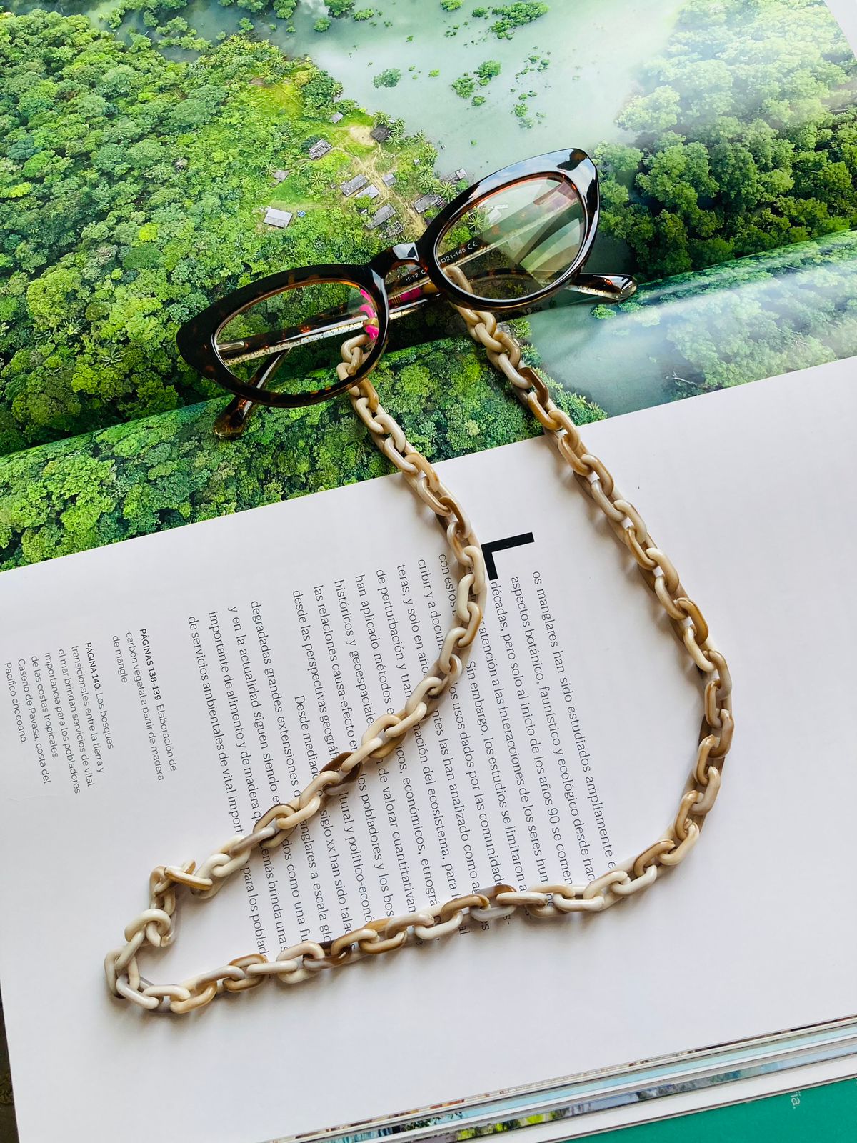Cadenilla de soporte para gafas animal print