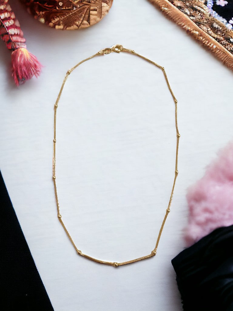 Cadena veneciana balin en oro laminado 18k