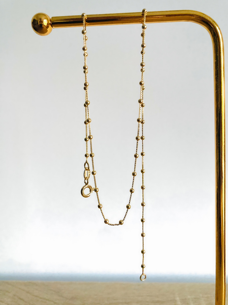 Cadena veneciana balin oro laminado 18k