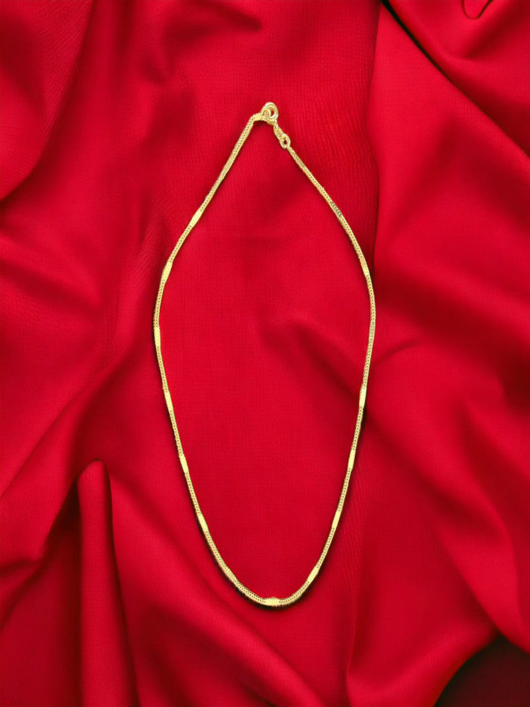 Cadena cubana plana en oro laminado 18k