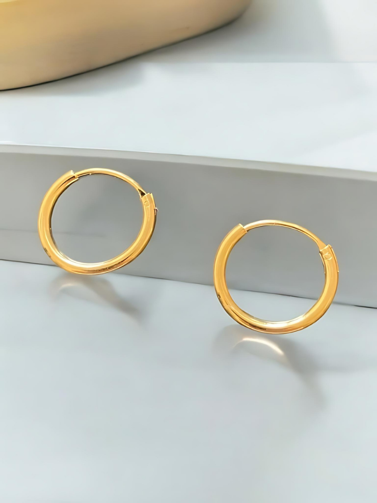 Candongas hilo mini 15mm oro laminado 18k