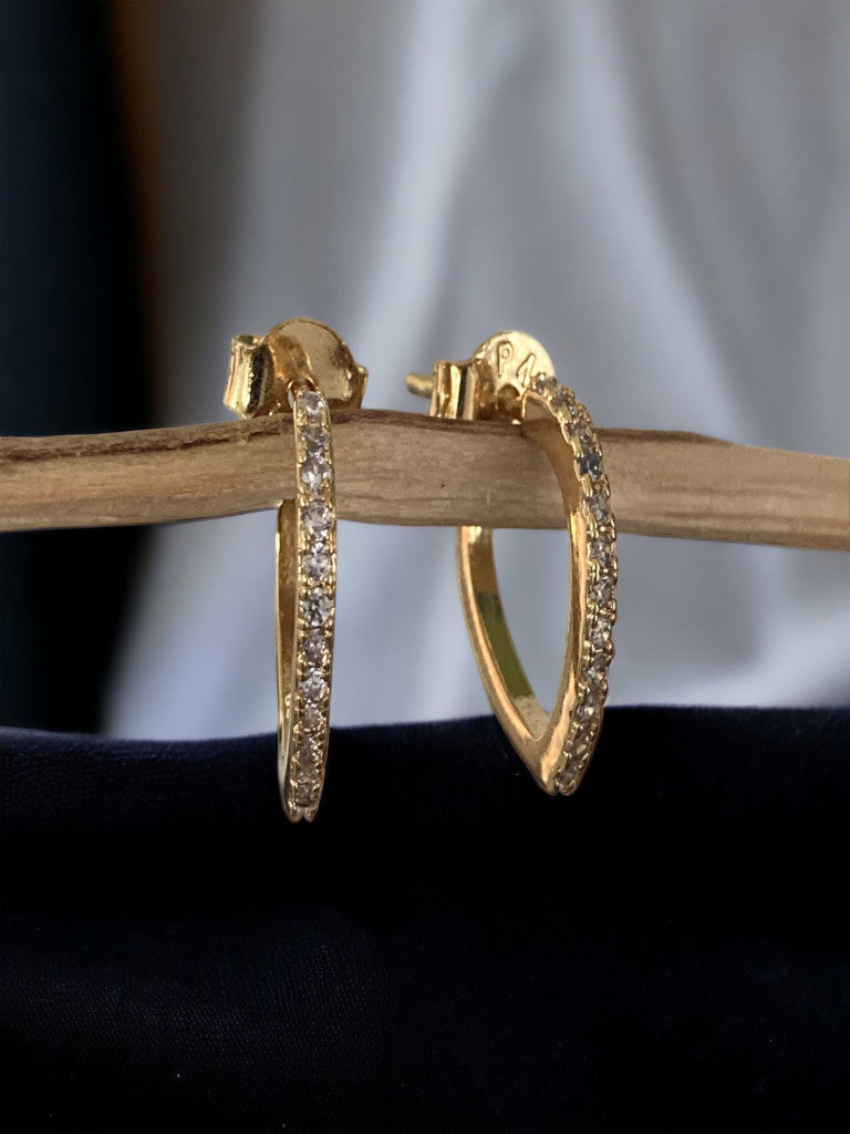 Candongas medio corazón oro laminado 18k