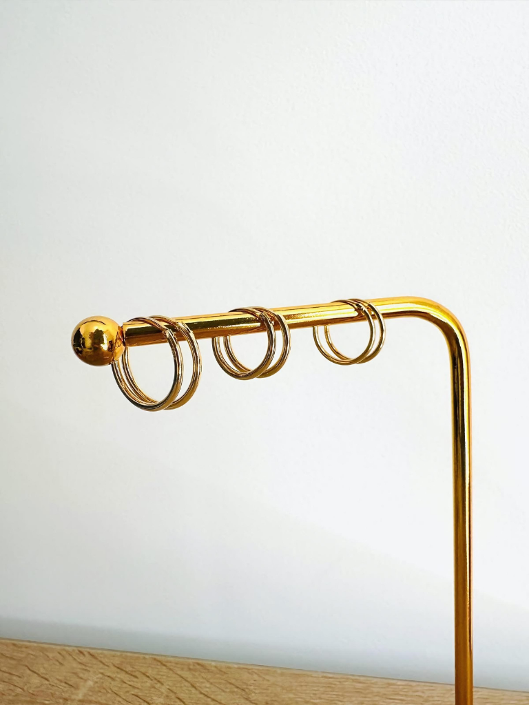 Candongas hilo mini 15mm oro laminado 18k