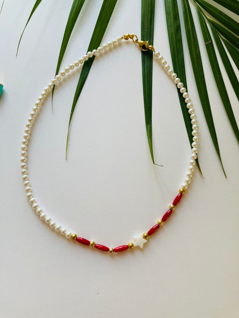 Choker de perlas y piedras