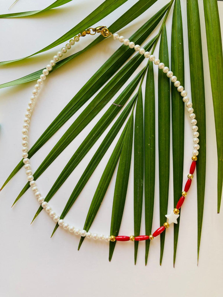 Choker de perlas y piedras