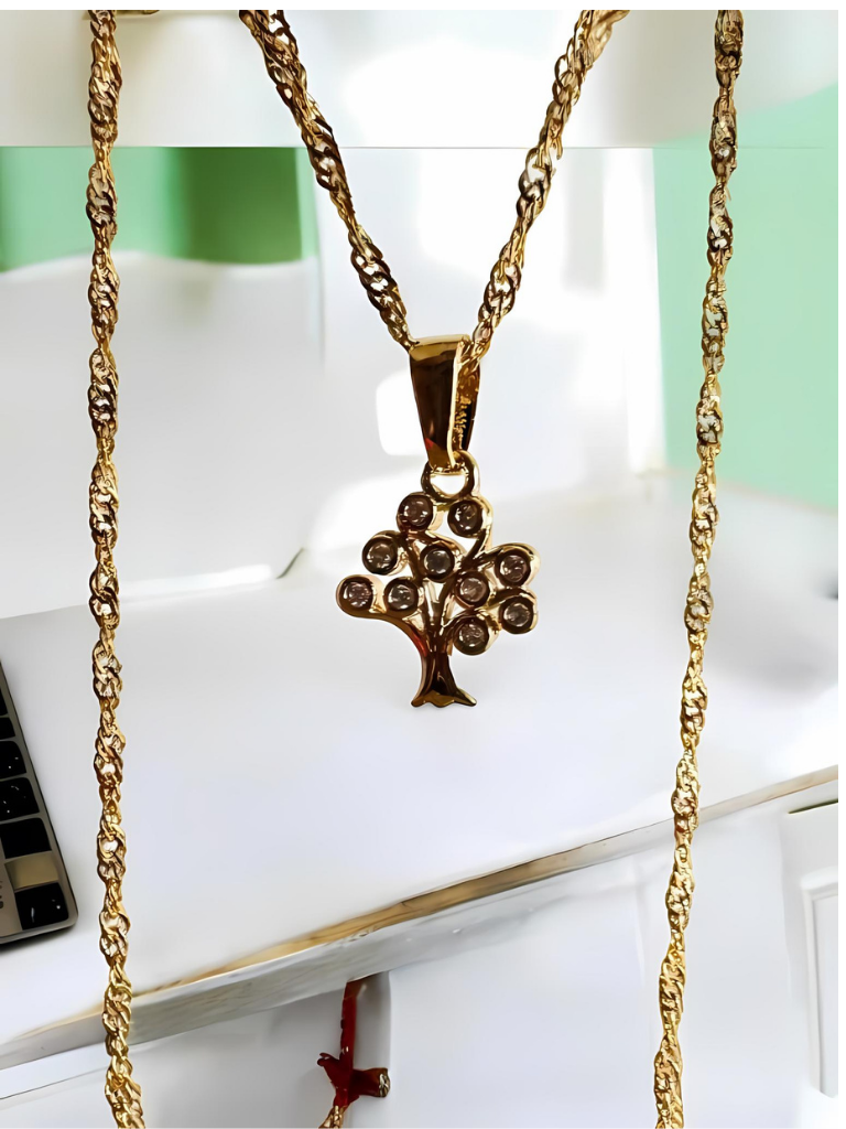 Dije árbol de la vida oro laminado 18k