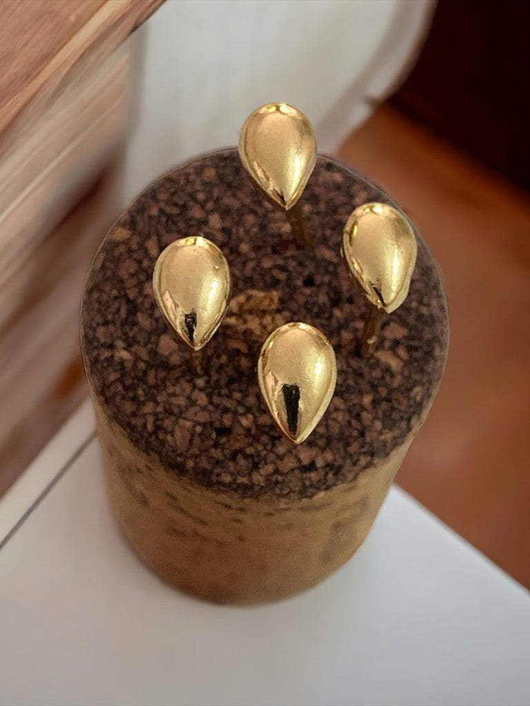 Topos gota de agua en oro laminado 18k