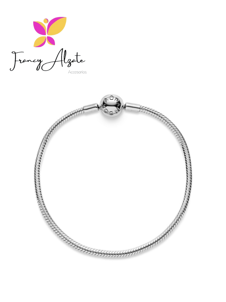 Pulsera estilo pandora broche redondo