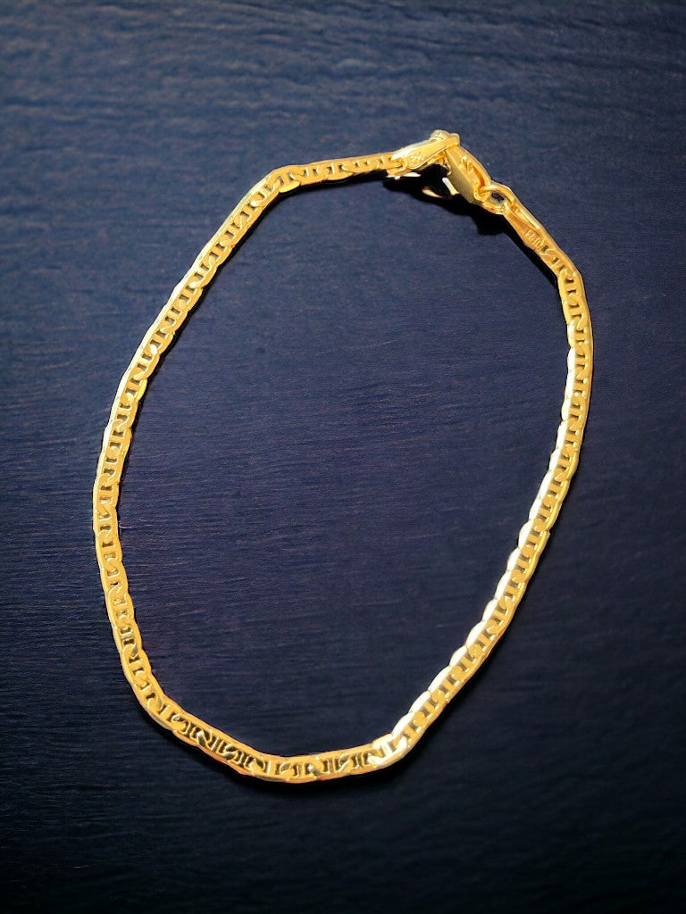 Pulsera escalera plana oro laminado 18k