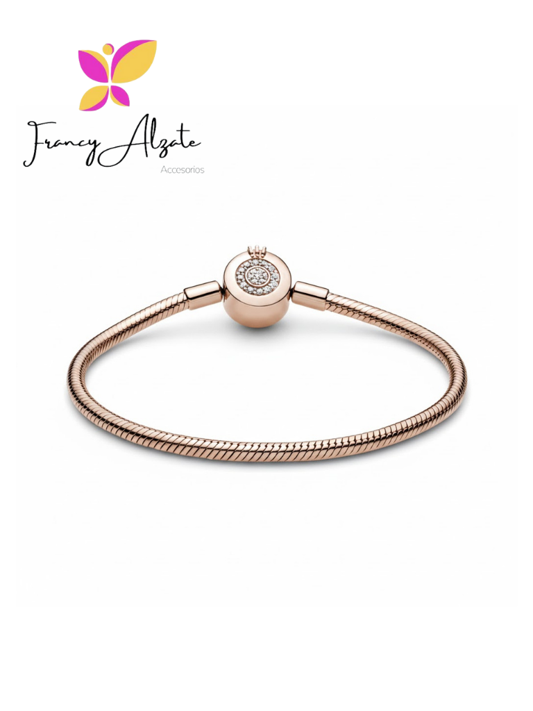 Pulsera estilo pandora hueso de serpiente broche corona