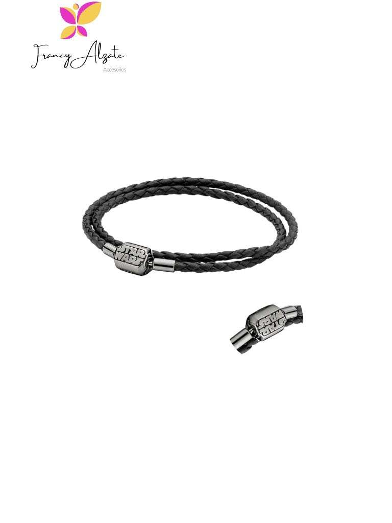 Pulsera estilo pandora en cuero ajustable Star Wars