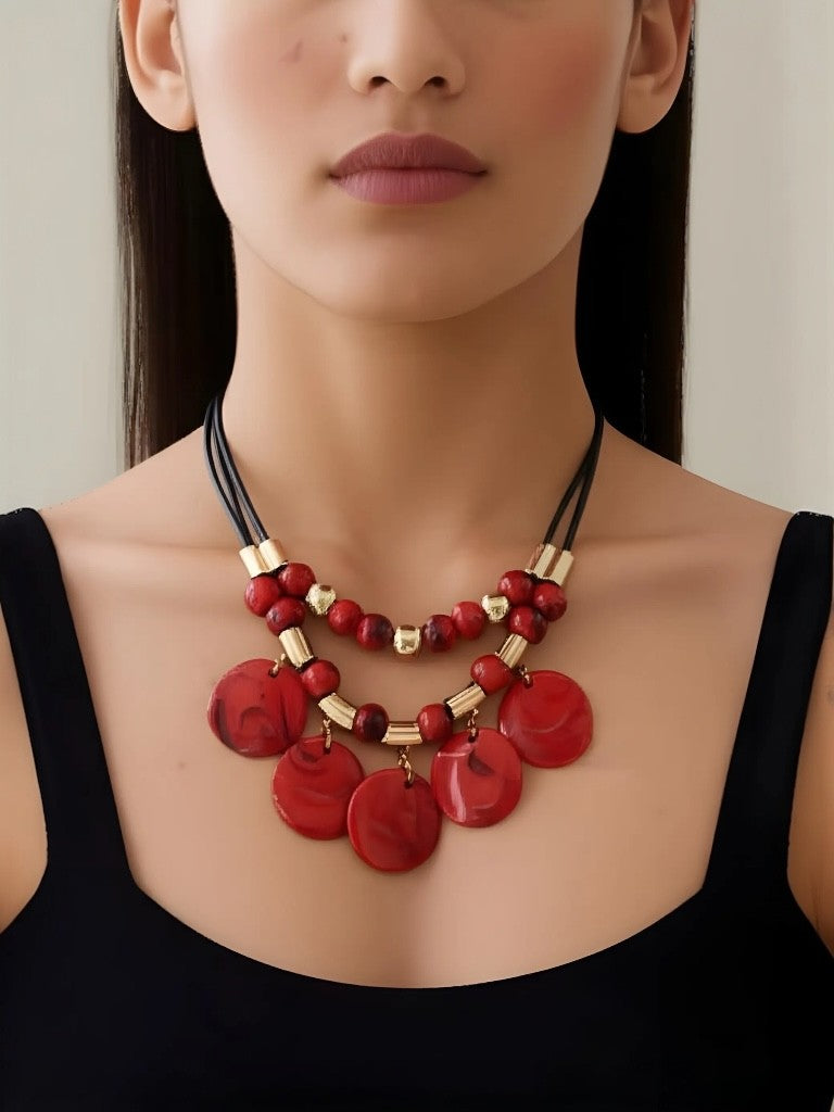 Set de collar y aritos en acrílico