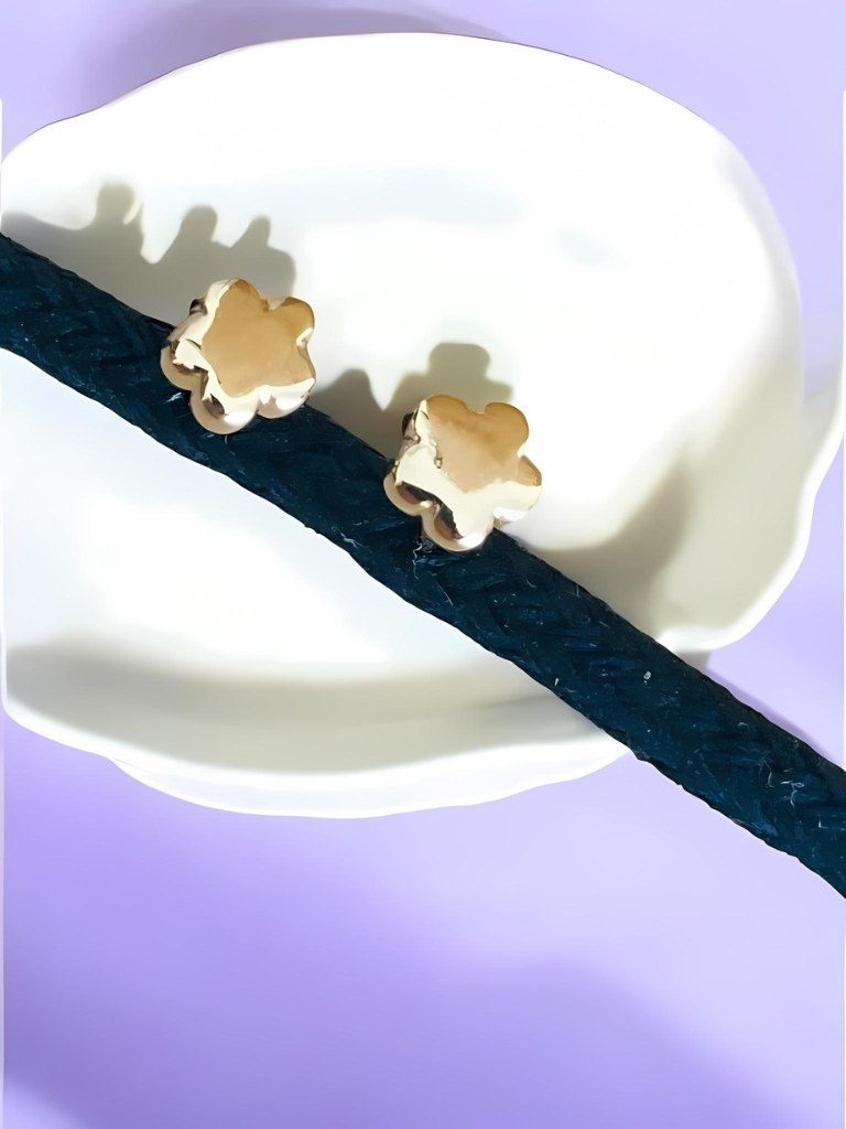 Topos flor mini en oro laminado 18k