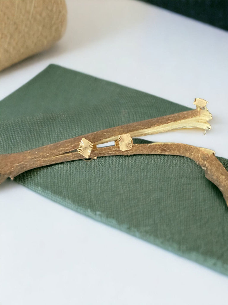 Minitopos diamantado oro laminado 18k