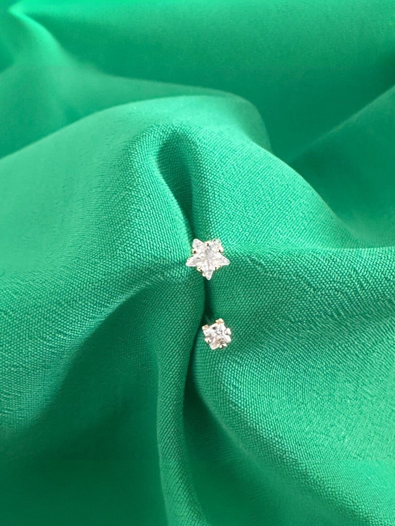 Topos estrella circon # 4 en oro laminado 18k