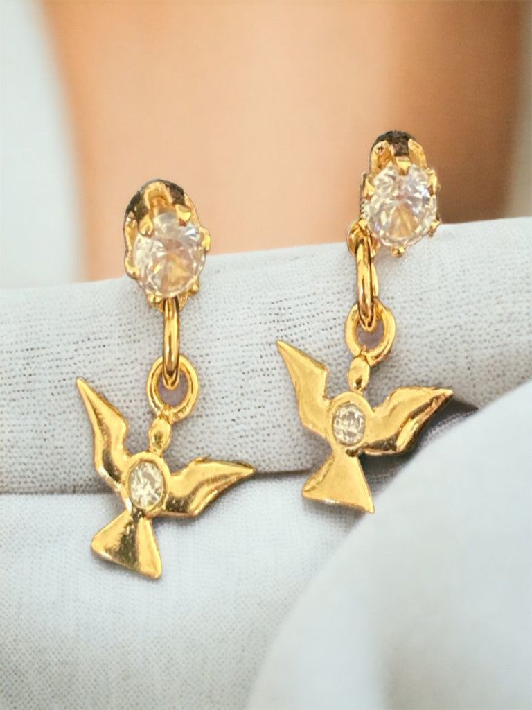 Topos con colgante Ángel en oro laminado 18k
