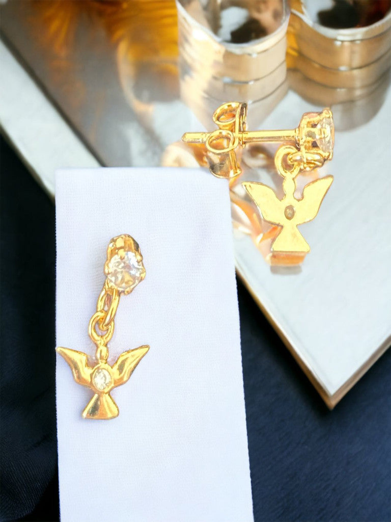 Topos con colgante Ángel en oro laminado 18k