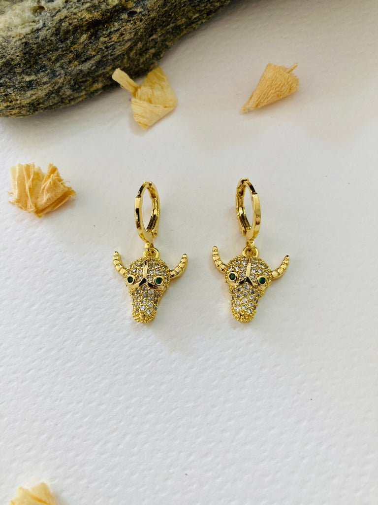Aretes maxitopos toros en covergold
