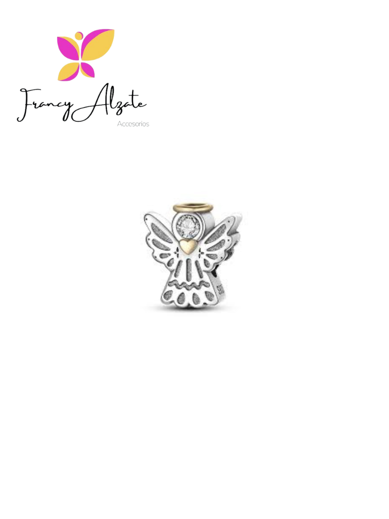 Dije pandora Angel Corazón Dorado