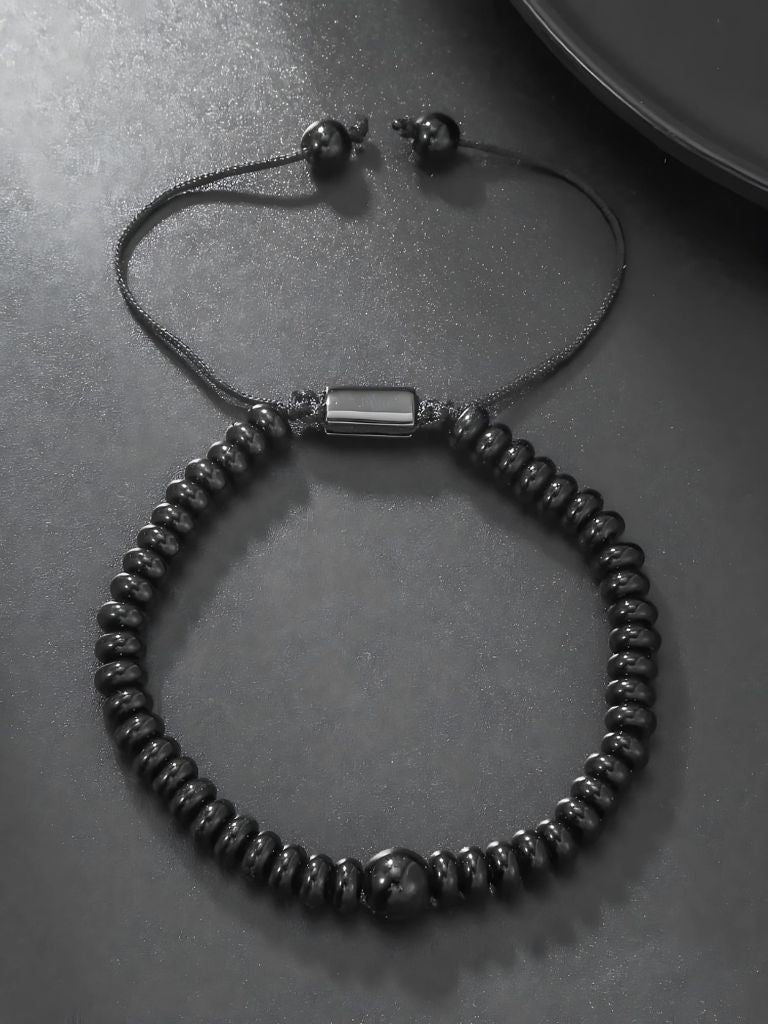 Pulsera ajustable con onix negro