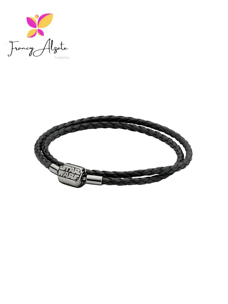 Pulsera estilo pandora en cuero ajustable Star Wars