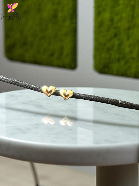 Topos corazón 6mm  en oro laminado 18k