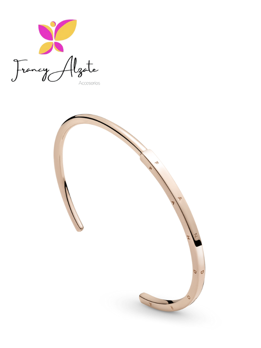 Brazalete estilo Pandora en Plata rosada