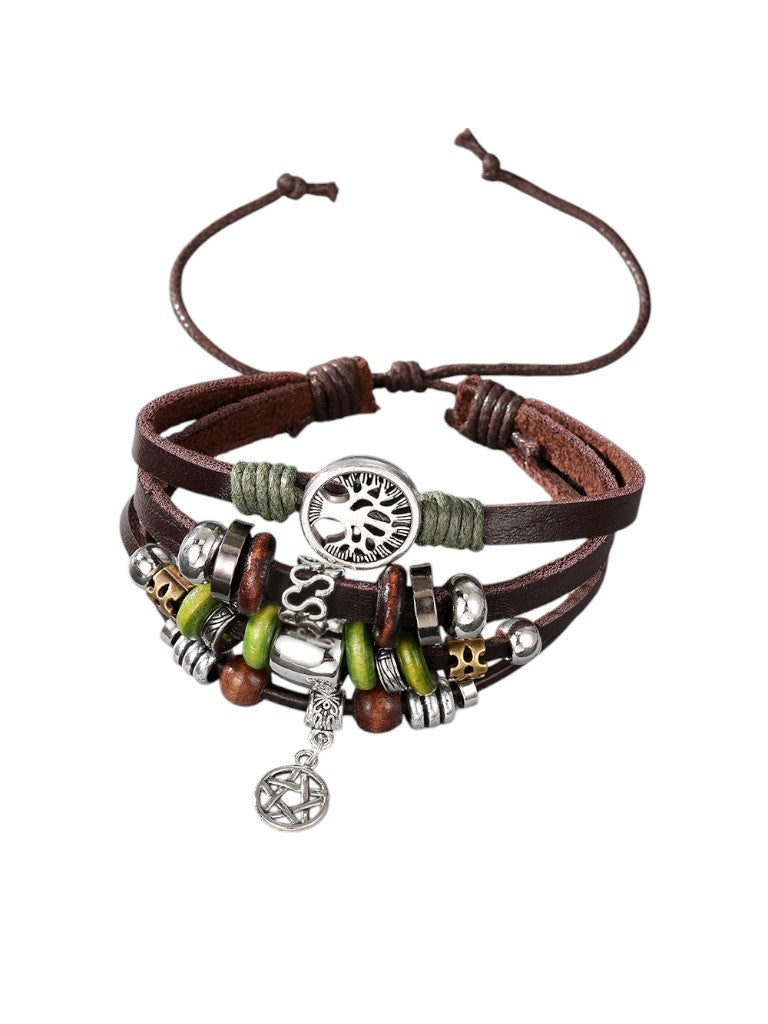 Pulsera en cuero multicapa