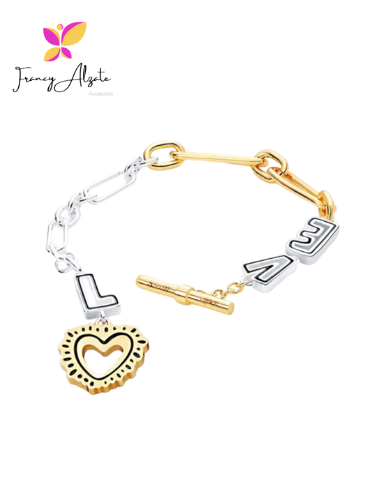 Pulsera estilo pandora  Eslabones Love