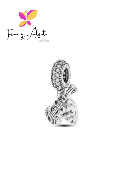 Dije pandora Guitarra y corazón