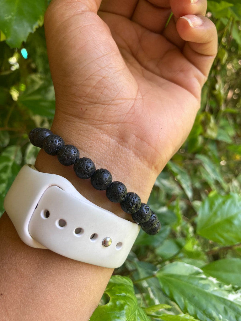 Pulsera 7 chakras con piedra volcánica